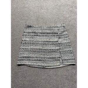 Altar'd State Tweed Mini Skirt Black White Sparkle Geometric Pattern XS